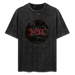 Moon Child Red Logo T-Shirt Basic Simple Design Short Sleeve Shirt