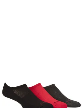 Pair Black / Grey / Red Bamboo Cushioned Trainer Socks Men's 7-11 Mens - - Multi Coloured - Size: 7-11 Mens - SockShop - FashionsVida