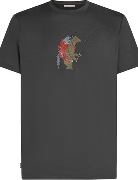 T-shirt de randonnée en laine de mérinos légère et technique - M Merino 150 Tech Lite SS Tee Bear Catch Obsidian en Laine - Icebreaker - FashionsVida