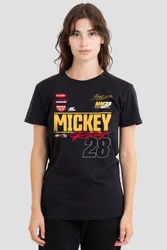 Women's Mickey Mouse Racing 28 T-Shirt, Black Size: 2XL - Black - Size: 2XL
