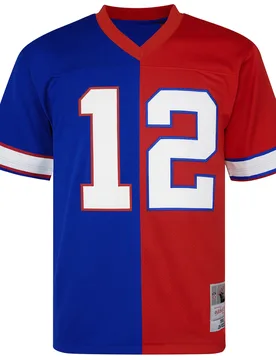 Nfl Buffalo Bills 12 Kelly Mens Split Legacy Jersey - Blue & Red - Size Medium - Mitchell & Ness - FashionsVida