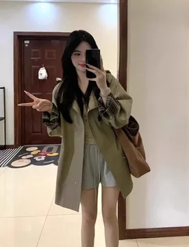 Autumn New Short Trench Coat for Women Loose Casual Short Jacket Retro - Aliexpress - FashionsVida
