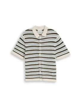 XXL structure mix knit polo male