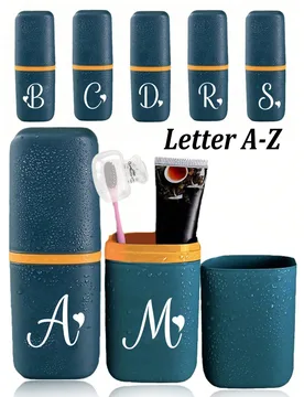 Soporte portátil para cepillo de dientes con diseño artístico de letras del alfabeto, mantiene tu cepillo de dientes limpio y listo para usar. Esta - Shein - FashionsVida