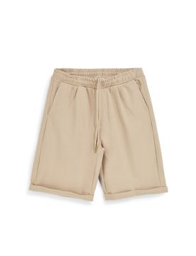 Bermuda in morbida maglia piqué beige con coulisse pt-m-t-9075 L