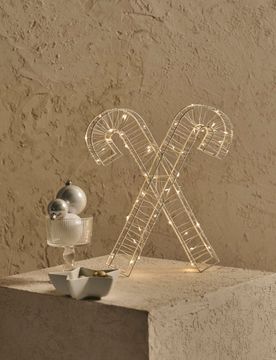 Luce LED natalizia a forma di bastone di zucchero - bianco