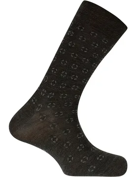 Calcetines de hombre de lana con figuras geométricas en color gris - Punto Blanco - FashionsVida