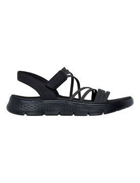 Sandali neri con fasce elastiche e cinturino in velcro Go walk flex sandal 38