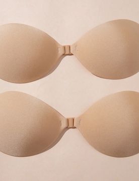 Par De Insertos Clásicos Para Sujetador Con Copa Redonda Y Adhesivo Que Hace Push-up, Tono De Piel