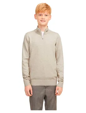 Maglione Con Mezza Zip Emil Oatmeal / Melange 8 Anni