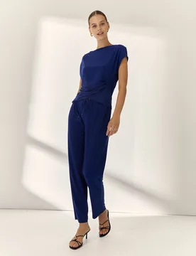 Pantalones rectos de mujer liso - Paz Torras - FashionsVida