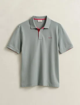 Polo de hombre de piqué con contraste - Gant - FashionsVida