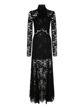 Abito lungo pizzo black