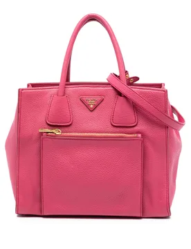 Vitello Daino Front Pocket Open Convertible Tote - Prada - FashionsVida