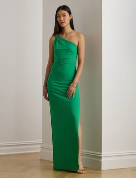 Vestido largo asimétrico - Lauren Ralph Lauren - FashionsVida