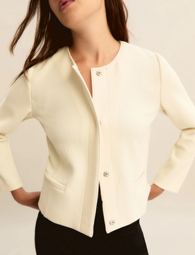Giacca in stuoia donna bianco lana