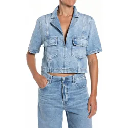 Camisa vaquera de mujer de manga corta