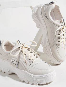 Zapatillas deportivas blancas de suela gruesa y transpirables para mujer, zapatos casuales deportivos versátiles de moda que aumentan la altura, zapa