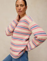 Pure Cotton Striped Jumper White Mix female