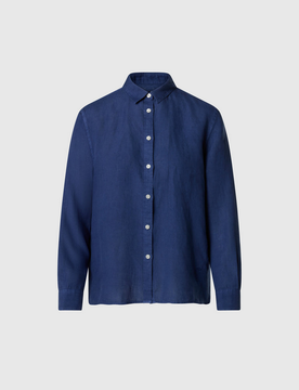 Camicia in lino donna blu