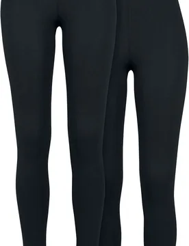 Leggings - Pre-Pack Ladies Jersey Leggings 2-Pack - XS bis 4XL - für Damen - Größe L - schwarz - Frauen - female - Urban classics - FashionsVida