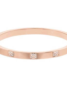 Bracciale rigido Dextera, Pavé, Bianco, Finitura oro rosa 18K S