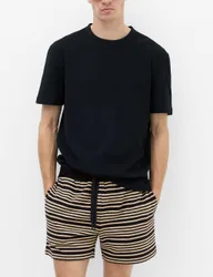Cotton Rich Variegated Stripe Shorts Black male
