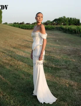 Civil Satin Wedding Dresses 2026 Off Shoulder Mermaid Corset Engagement Dress Simple vestido de novia boda civil Customized - Aliexpress - FashionsVida