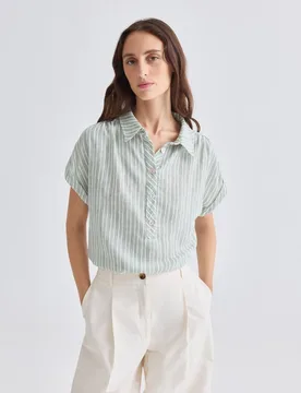 Camisa de mujer estampada, manga corta - Zermatt - FashionsVida
