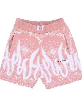 Pantalone Corto Tuta Uomo Bandana Print Shorts Pink - VISION OF SUPER - FashionsVida