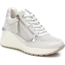 Zapatillas de piel de mujer con cremallera