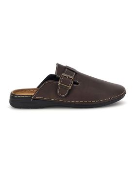 Ciabatte Sabot marroni sottopiede in pelle con fibbia 620PS 44