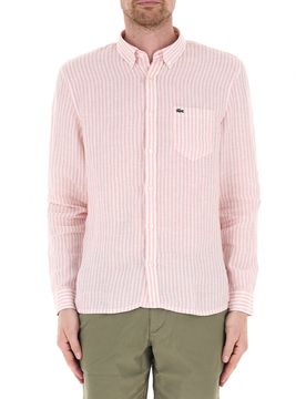 Lacoste Camicia in lino ROSA 41