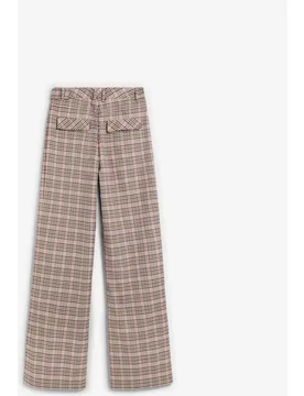 Pantalón de campana de mujer con estampado de cuadros - Scalpers - FashionsVida