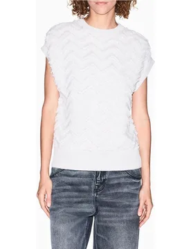 Chaleco de mujer de punto con flecos - Armani Exchange - FashionsVida