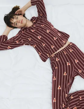 Soft Touch Spencer Bear™ Family Pyjama Set Burgundy Mix female - M&S - FashionsVida