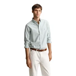 Camicia A Maniche Lunghe Oxford Banker Regular Fit Botanical Hue M