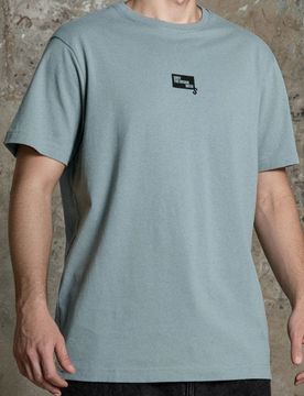 T-shirt in cotone con scritta - grey blue