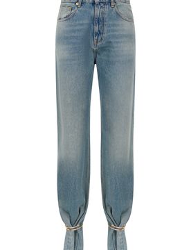 Straight Leg Jeans with Jewel Detail