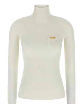 Maglione a tortleneck a coste
