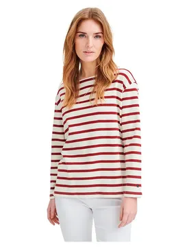 Maglietta A Maniche Lunghe Claudia Dark Red Stripe L