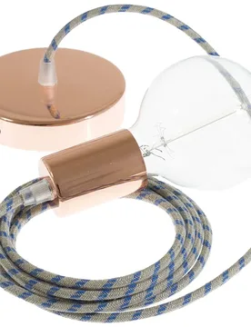 Cables Suspension Luminaire Rd55 Stripes 2 M Steward Blue / Copper One Size - Creative - FashionsVida