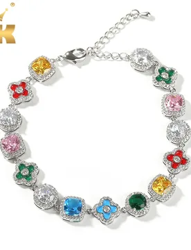 THE BLING KING Enamel Floral Bracelet Iced Out AAAAA+ Rainbow Cubic Zirconia Gem Charm For Men Rock Hiphop Jewelry - Aliexpress - FashionsVida