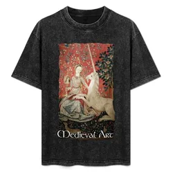 Medieval Art - Lady and the Unicorn (by ACCI) T-Shirt Casual Light Summer Short Sleeve Top