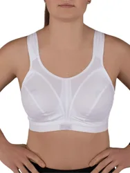 Womens D+ Max Support Sports Bra - White Polyamide - Size 34gg
