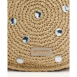 Bandolera de rafia con adorno joya y asa extraíble