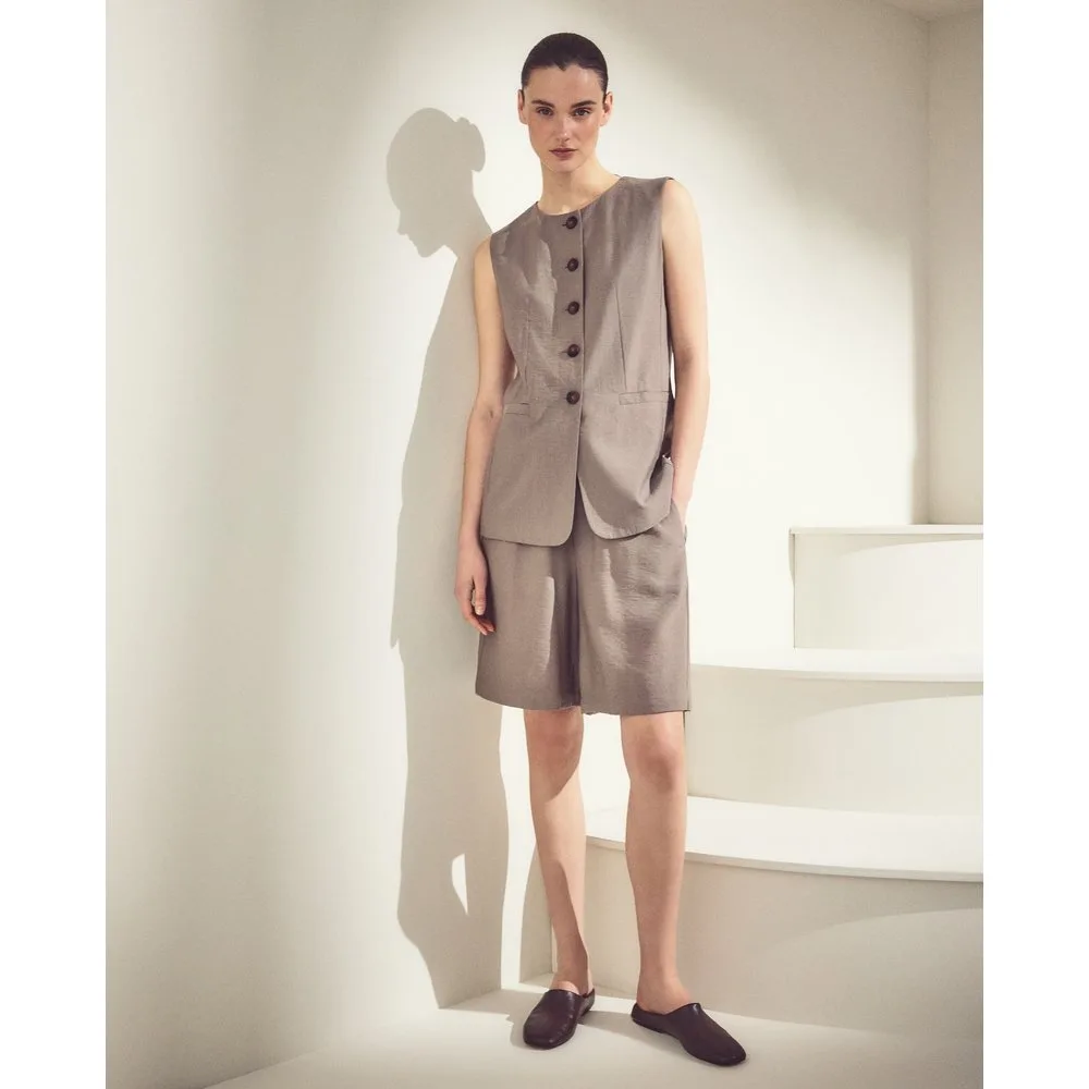 Bermuda lisa de viscosa de mujer - Woman El Corte Inglés - FashionsVida
