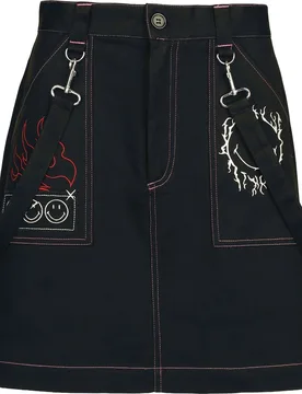 Rockabilly Kurzer Rock - Dylan Skirt - XS bis XL - für Damen - Größe L - schwarz - Frauen - female - Hell Bunny - FashionsVida