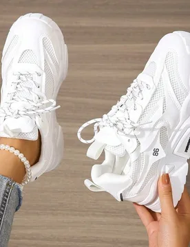 Zapatos deportivos para mujer con suela gruesa, nuevas zapatillas deportivas ligeras de plataforma con suela gruesa, adecuadas para el estilo deportiv - Shein - FashionsVida
