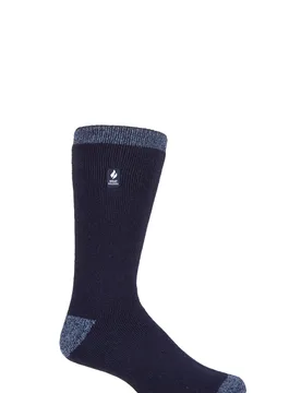 Mens 1 Pair SOCKSHOP 1.6 TOG Lite Striped, Patterned & Argyle Socks Amsterdam Heel & Toe Navy 6-11 Mens - Blue - Size: 6-11 Mens - Heat Holders - FashionsVida
